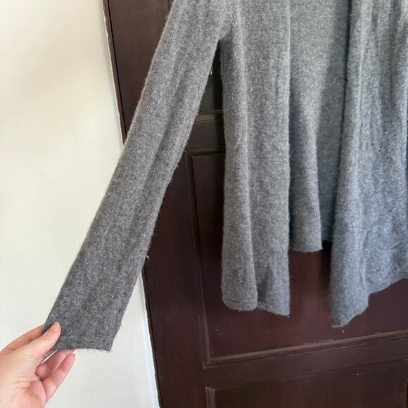 41 HAWTHORN | Gray Cashmere Open Front Draped Cardigan | Large - Picture 3 of 5